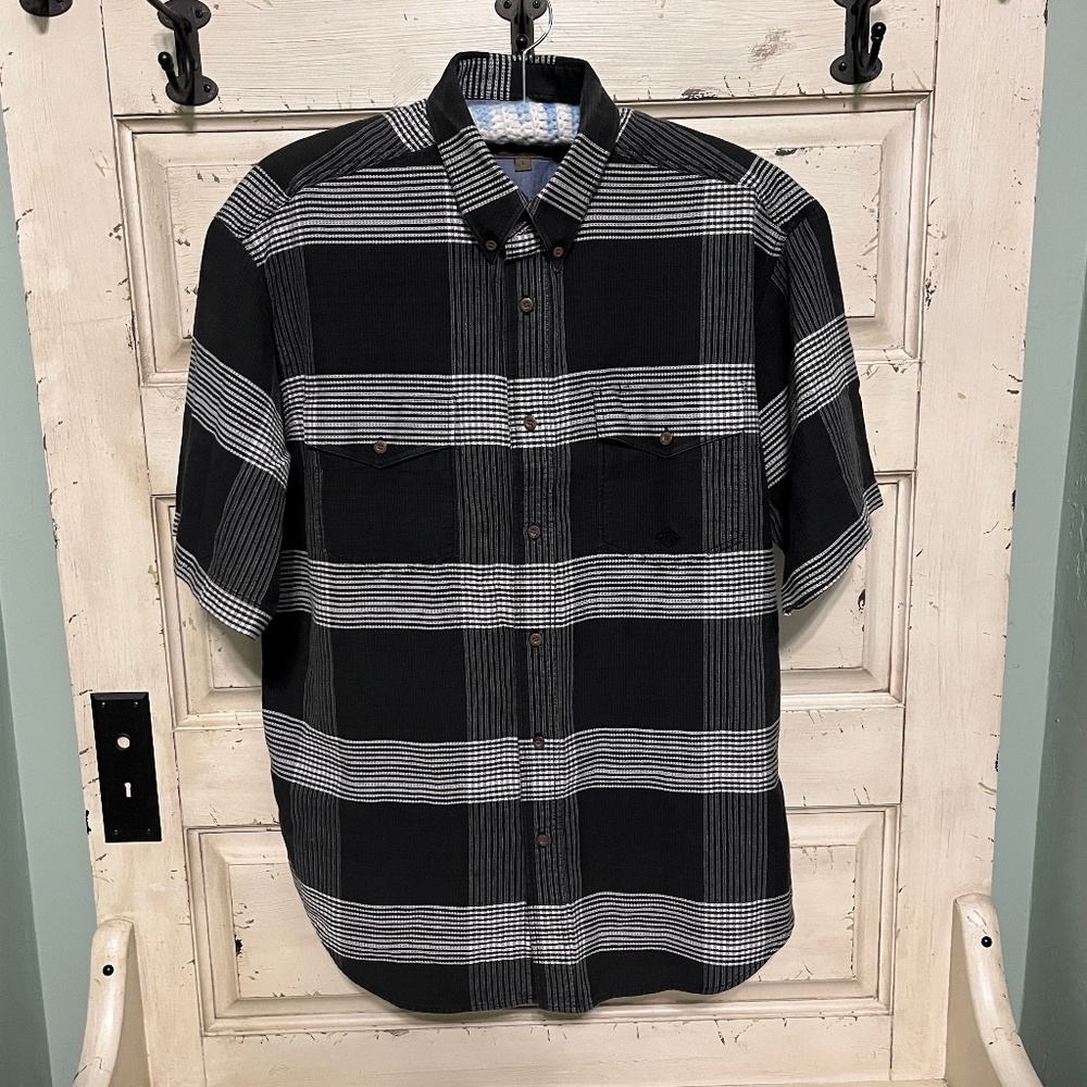 ROPER Men's Black & White Check Button-Down Shirt Size L - Picture 1 of 12